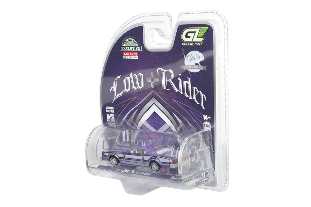 1973 Ford Thunderbird Lowrider "Michael Heralda Special Edition", Purple - Greenlight 2020003/48 - 1/64 Scale Diecast Model Toy Car
