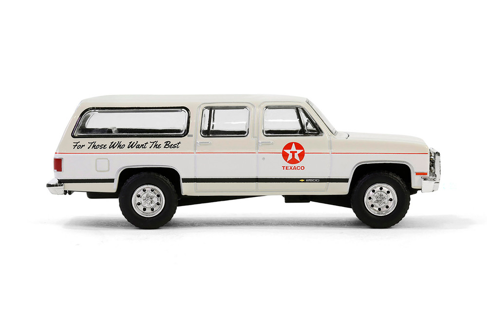 1990 Chevy Suburban "Texaco", Cream/White - Greenlight 41165E/48 - 1/64 Scale Diecast Model Toy Car