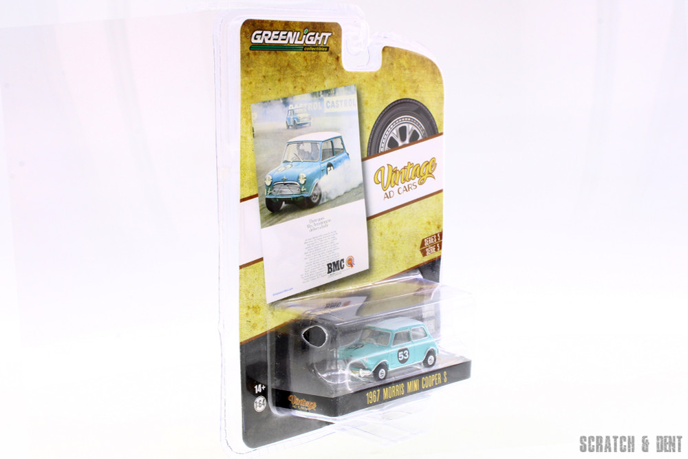 1967 Morris Mini Cooper S #53, Baby Blue - Greenlight R-23854 - 1/64 scale Diecast Model Toy Car