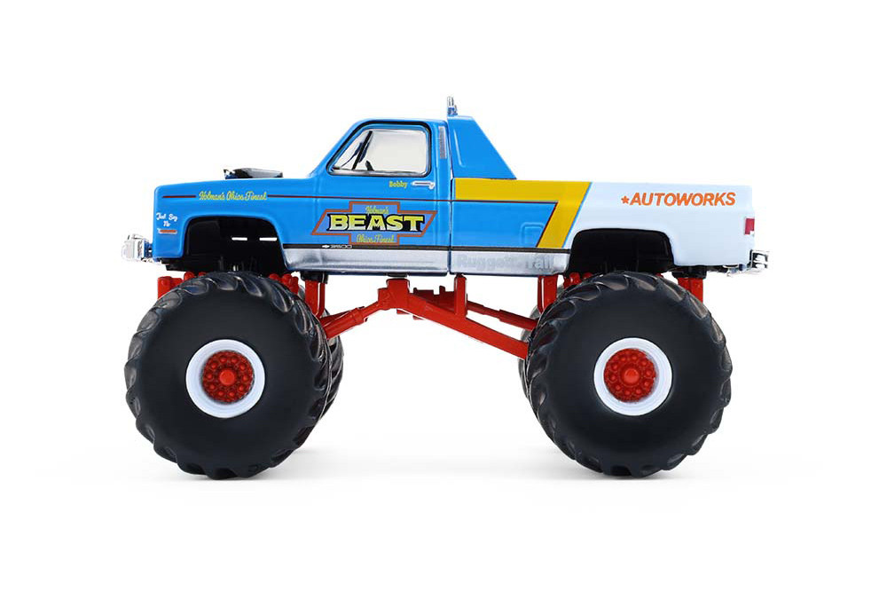 1983 Chevy C30 Monster Truck "Holman's Beast", Blue /White - Greenlight 49160B/48 - 1/64 Scale Diecast Model Toy Car