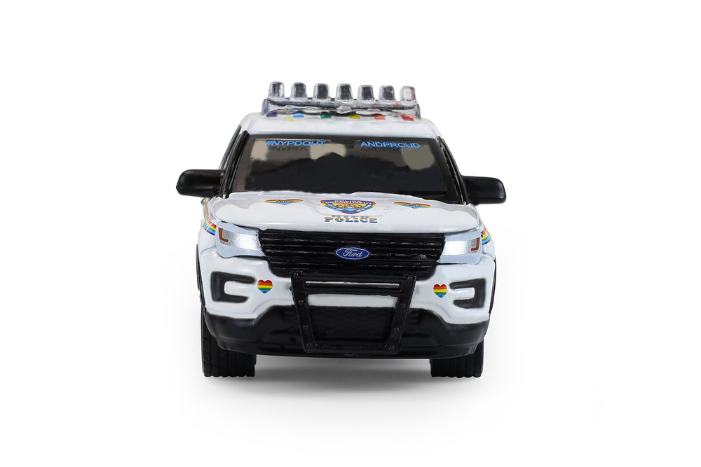 2016 Ford Police Interceptor Utility "New York Police Department (NYPD) Pride Livery", White - Greenlight 43050C/48 - 1/64 Scale Diecast Model Toy Car