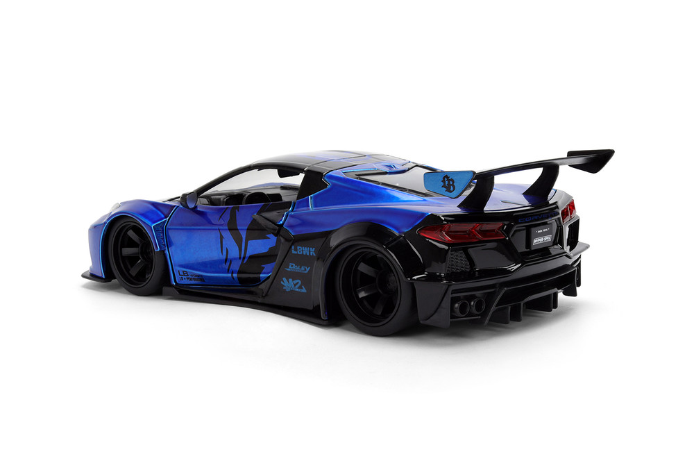 2023 Chevy Corvette C8 "Libery Walk", Candy Blue/Black - Jada Toys 36496 - 1/24 Scale Diecast Model Toy Car
