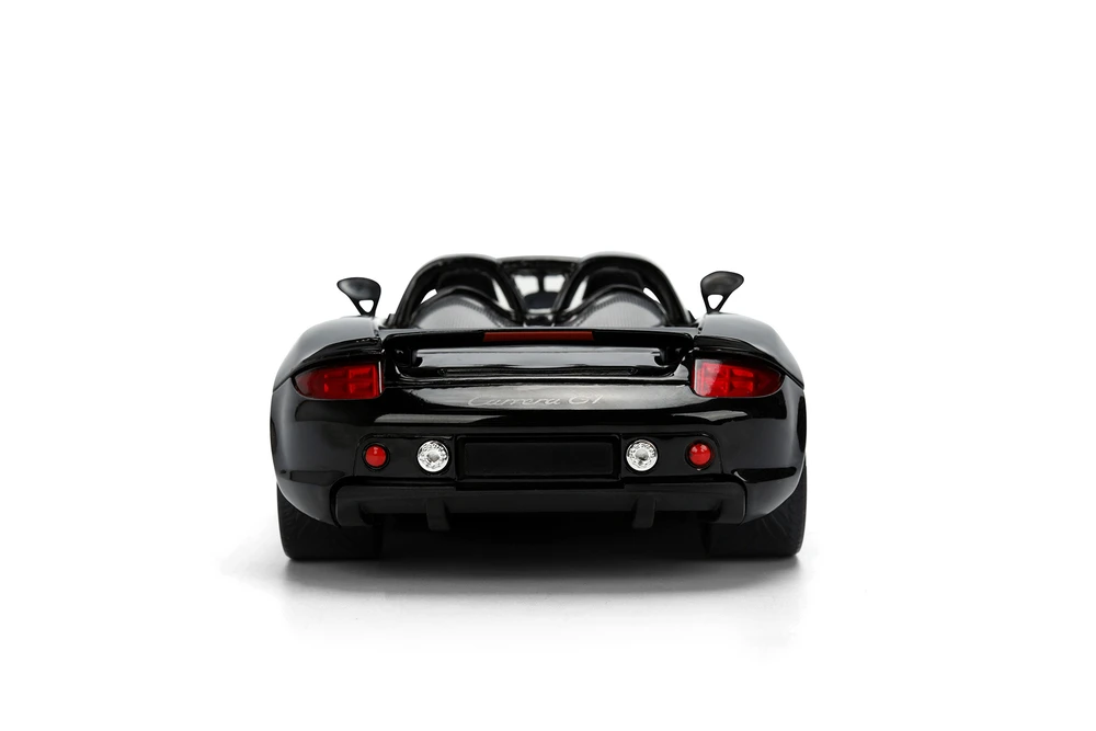 2005 Porsche Carrera GT Convertible #7 "Gulf Oil", Black/Orange - Jada Toys 36487 - 1/24 Scale Diecast Model Toy Car