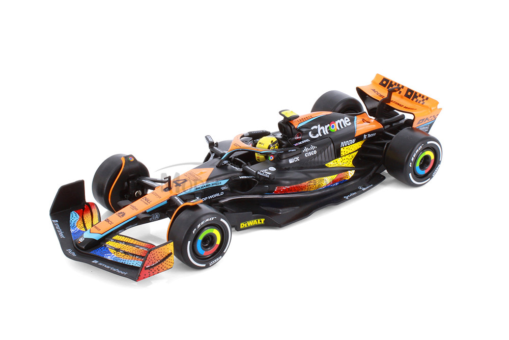 2023 McLaren MCL60 F1 "Abu Dhabi GP", #4 Lando Norris - Showcasts® 221290A2D - 1/24 Scale Diecast Model Toy Car
