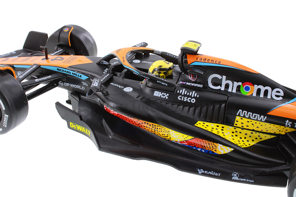 2023 McLaren MCL60 F1 "Abu Dhabi GP", #4 Lando Norris - Showcasts® 221290A2D - 1/24 Scale Diecast Model Toy Car