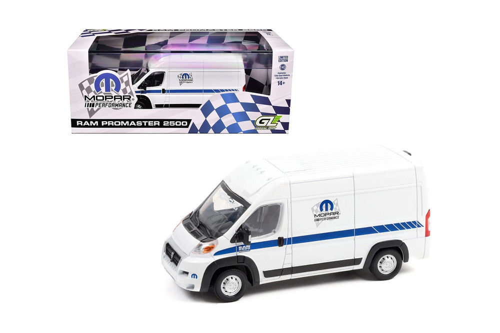 2018 Ram ProMaster 2500 Cargo Van High Roof "MOPAR" Performance", White - Greenlight 86195 - 1/43 Scale Diecast Model Toy Car
