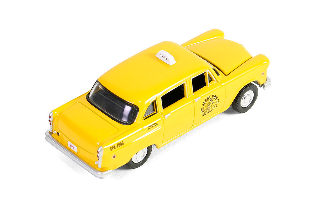 1977 Checker Taxicab "Poppy Fiction", Yellow - Greenlight 54100A/48 - 1/64 Scale Diecast Model Toy Car