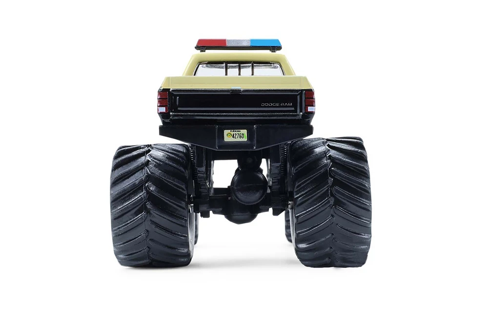 1983 Dodge Ram W350 Monster Truck "Florida Highway Patrol", Black/Cream - Greenlight 49170C/48 - 1/64 Scale Diecast Model Toy Car