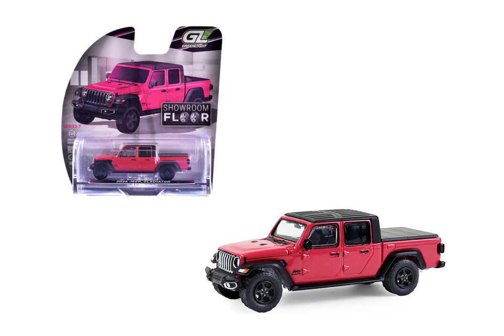 2024 Jeep Gladiator Pickup Truck, Tuscadero Pink - Greenlight 68070F/48 - 1/64 Scale Diecast Model Toy Car