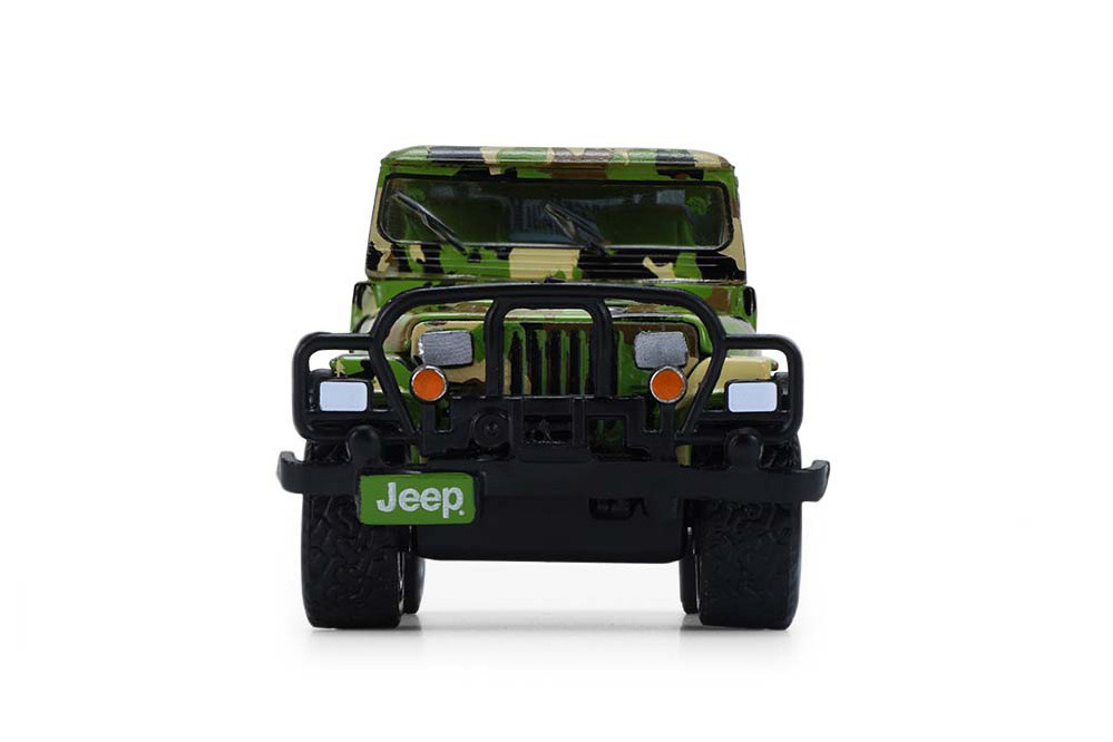 1991 Jeep Wrangler YJ "Duck Cal", Green Camouflage - Greenlight 54120E/48 - 1/64 Scale Diecast Model Toy Car
