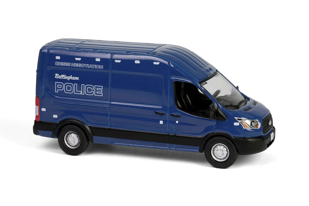 2020 Ford Transit LWB High Roof "Bellingham Police Crisis Negotiation Team", Blue - Greenlight 67060D/48 - 1/64 Scale Diecast Model Toy Car