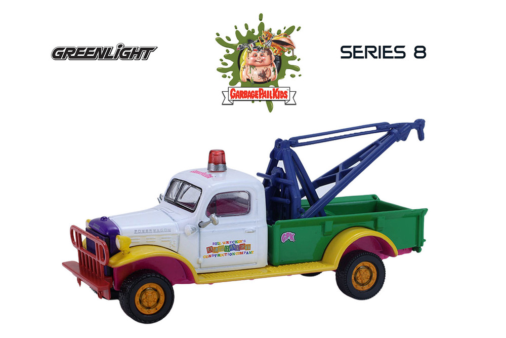 1945 Dodge Power Wagon Wrecker Tow Truck "Wrecking Bill", White/Green - Greenlight 54120C/48 - 1/64 Scale Diecast Model Toy Car