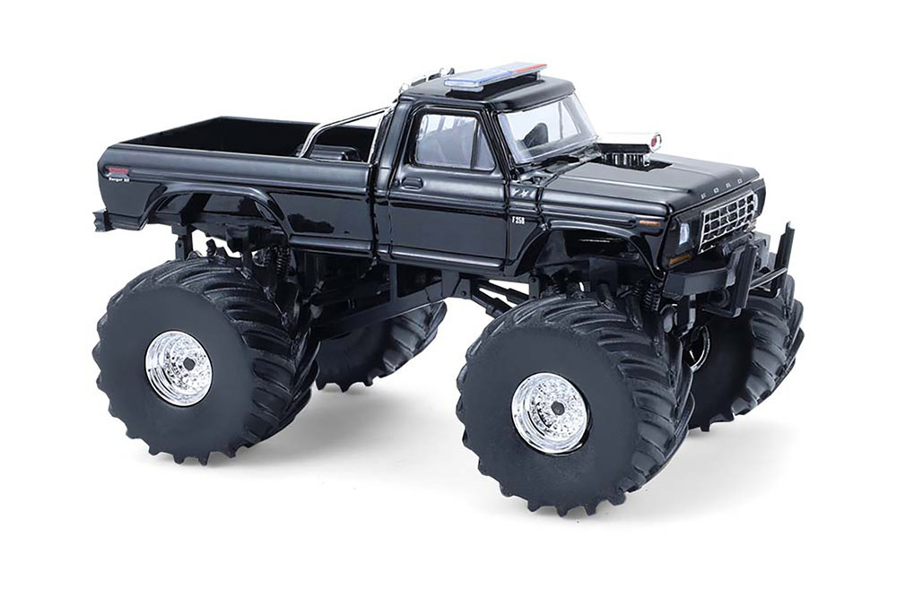 1979 Ford F-250 Monster Truck "Shelby Township Police, Michigan", Black - Greenlight 49170B/48 - 1/64 Scale Diecast Model Toy Car