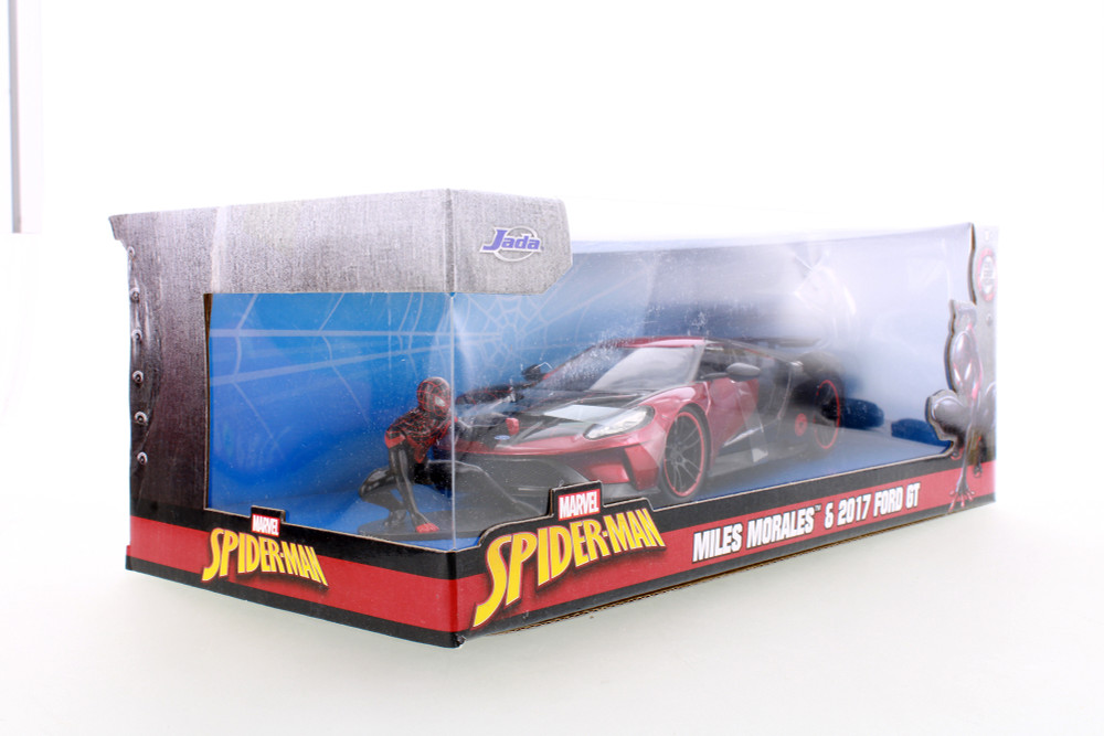 2007 Ford GT with Miles Morales Spider Man Figure - R-23867 - 1/24 Scale Diecast Model Toy Car