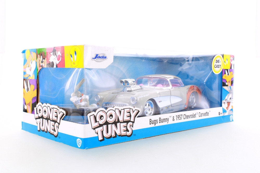 1957 Chevy Corvette w/Bugs Bunny Figure, Looney Tunes - Jada Toys R-23874 - 1/24 scale Diecast Car