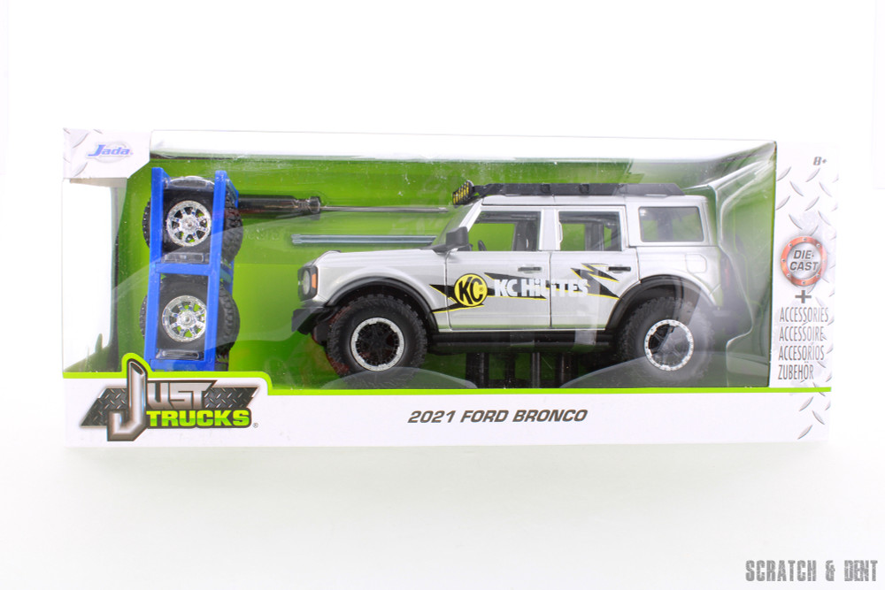 2021 Ford Bronco with Extra Wheels, Gray Metallic - Jada Toys R-23881 - 1/24 scale Diecast Car