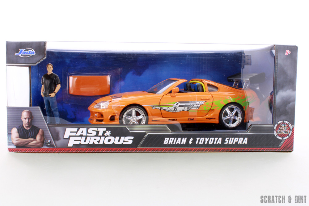 Toyota Supra with Brian Figure, Fast & Furious - Jada R-23891 - 1/24 Scale Diecast Model Toy Car