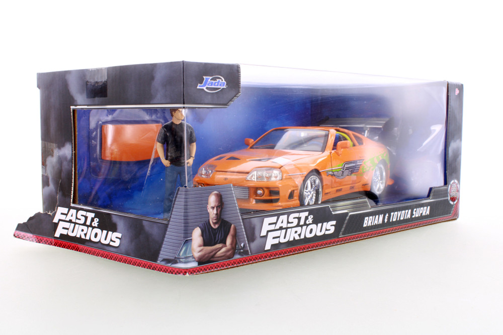 Toyota Supra with Brian Figure, Fast & Furious - Jada R-23891 - 1/24 Scale Diecast Model Toy Car