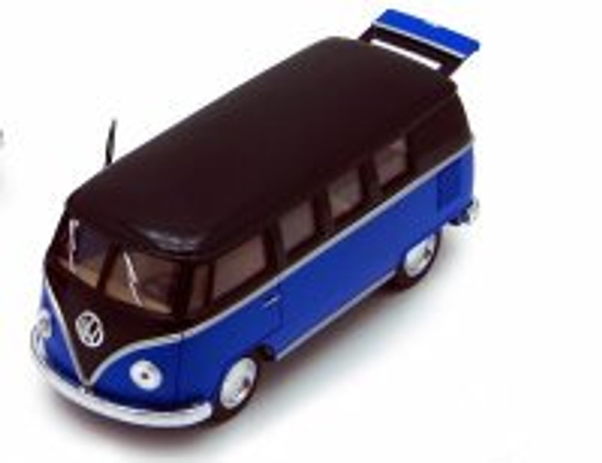 1962 Volkswagen Classical Bus, Blue - Kinsmart 5376D - 1/32 Diecast Car (Brand New, but NOT IN BOX)