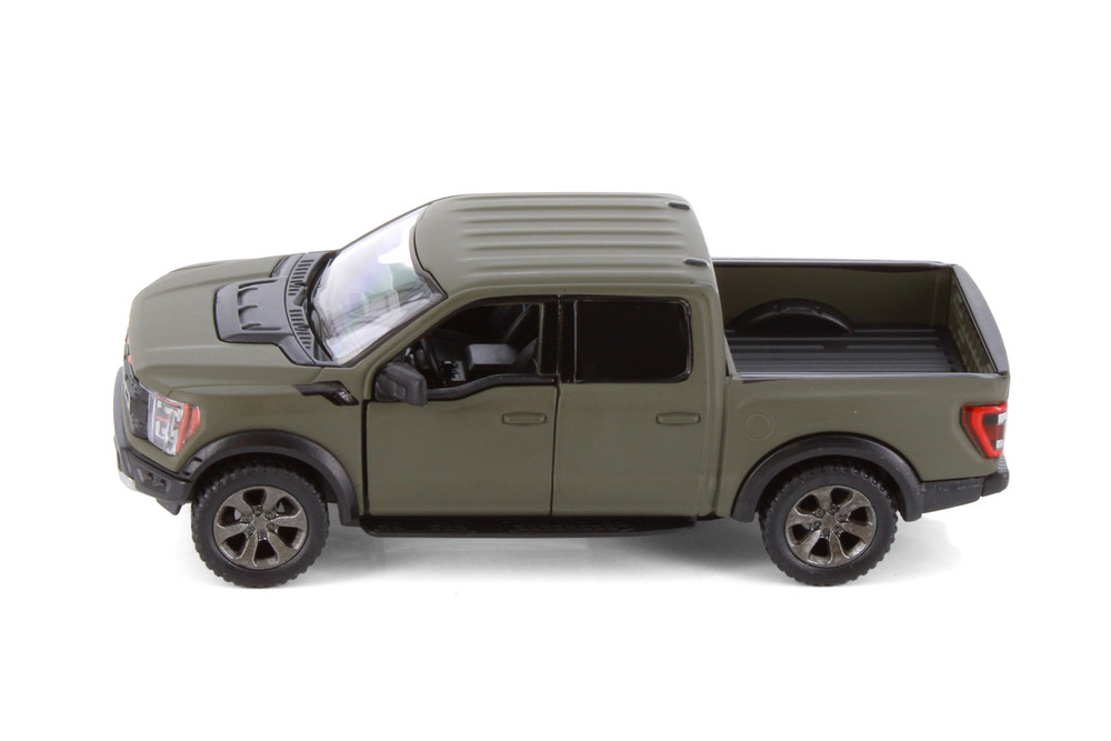 2022 Ford F-150 Raptor Pickup Truck, Green - Kinsmart 5436DM - 1/46 Scale Diecast Model Toy Car