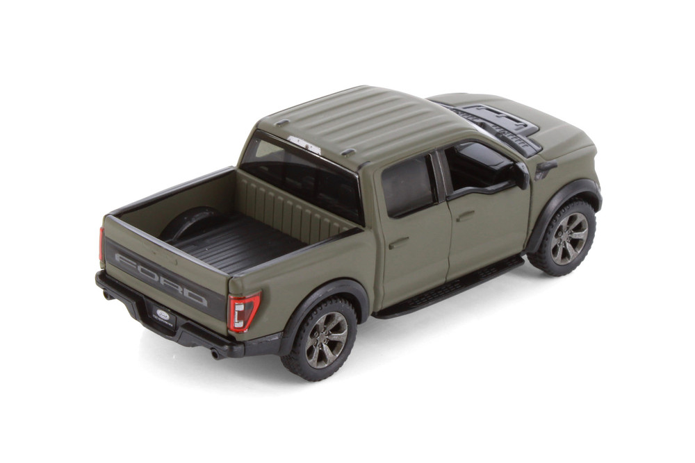 2022 Ford F-150 Raptor Pickup Truck, Green - Kinsmart 5436DM - 1/46 Scale Diecast Model Toy Car