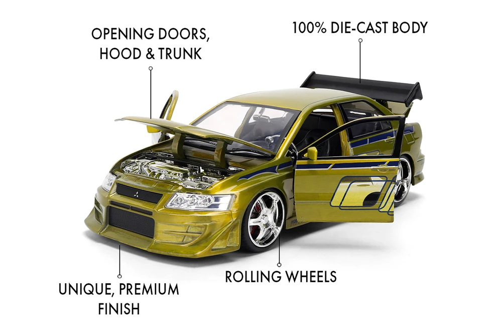 Brian's Mitsubishi Lancer Evolution VII - 25th Anniversary, Fast & Furious - Jada Toys 37874 - 1/24 Scale Diecast Model Toy Car