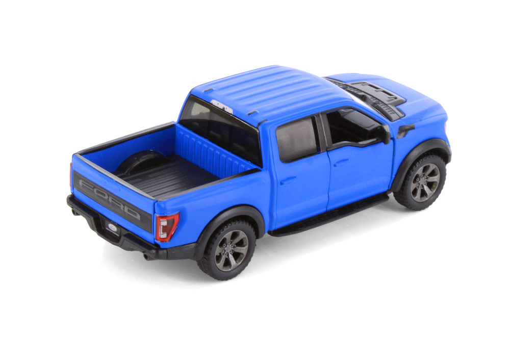 2022 Ford F-150 Raptor Pickup Truck, Blue - Kinsmart 5436DM - 1/46 Scale Diecast Model Toy Car