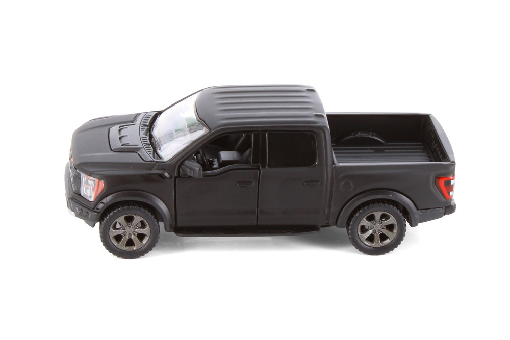 2022 Ford F-150 Raptor Pickup Truck, Black - Kinsmart 5436DM - 1/46 Scale Diecast Model Toy Car
