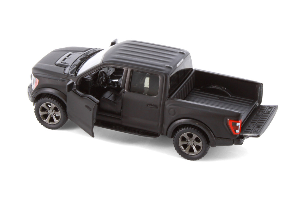2022 Ford F-150 Raptor Pickup Truck, Black - Kinsmart 5436DM - 1/46 Scale Diecast Model Toy Car