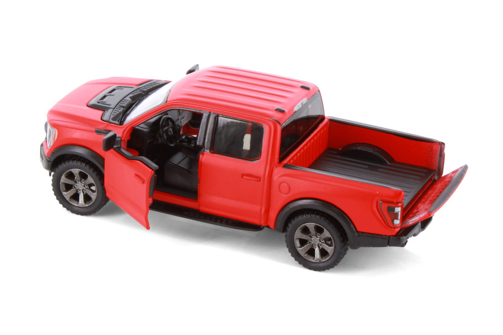 2022 Ford F-150 Raptor Pickup Truck, Red - Kinsmart 5436DM - 1/46 Scale Diecast Model Toy Car