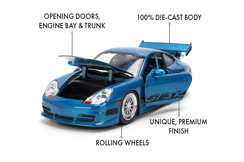 Brian's Porsche 911 GT3 RS (996) -25th Anniversary, Fast & Furious - Jada Toys 37819 - 1/24 Scale Diecast Model Toy Car