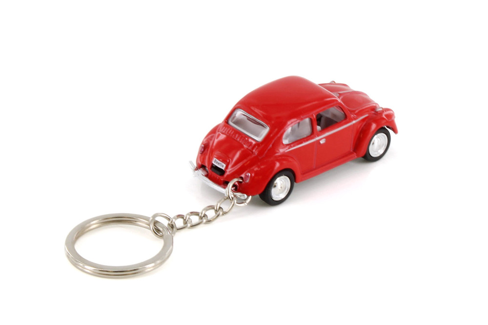 1967 Volkswagen Classic Beetle Key Chain, Red - Kinsmart 2540DK - 2.5" Scale Diecast Model Toy Car