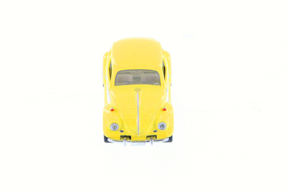 1967 Volkswagen Classical Beetle Hardtop, Yellow - Kinsmart 2540DC/2 - 1/64 Scale Diecast Model Toy Car