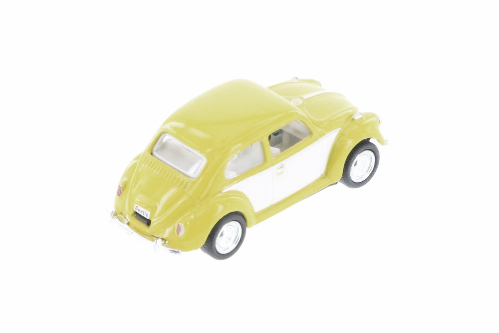 1967 Volkswagen Classical Beetle Hardtop, Light Yellow - Kinsmart 2540DC/2 - 1/64 Scale Diecast Model Car