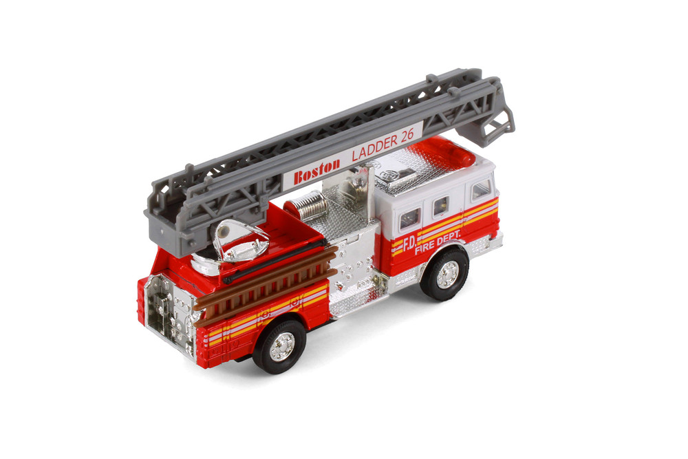 Boston Fire Engine, White - Showcasts 9921BS - 4.75" Scale Diecast Model Car