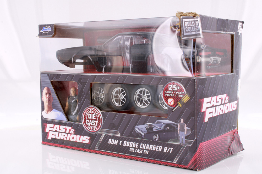 Dodge Charger w/Dom Figure, Buildable Model Kit, Fast & Furious - Jada R-23896 - 1/24 Diecast Car