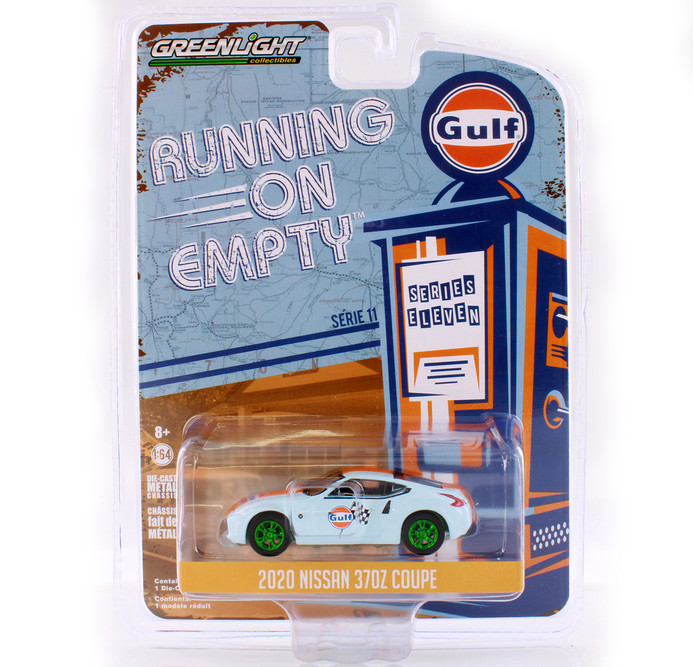 GREEN MACHINE 2020 Nissan 370Z Coupe, Gulf Oil - Greenlight 41110/48 - 1/64 scale Diecast Model Toy Car