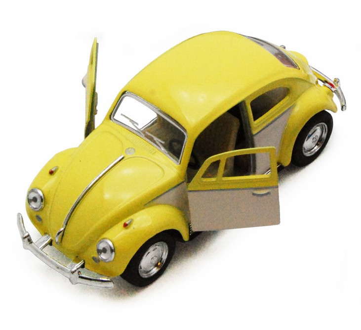 1967 Volkswagen Classical Beetle, Yellow - Kinsmart 5375DY - 1/32 scale Diecast Model Toy Car