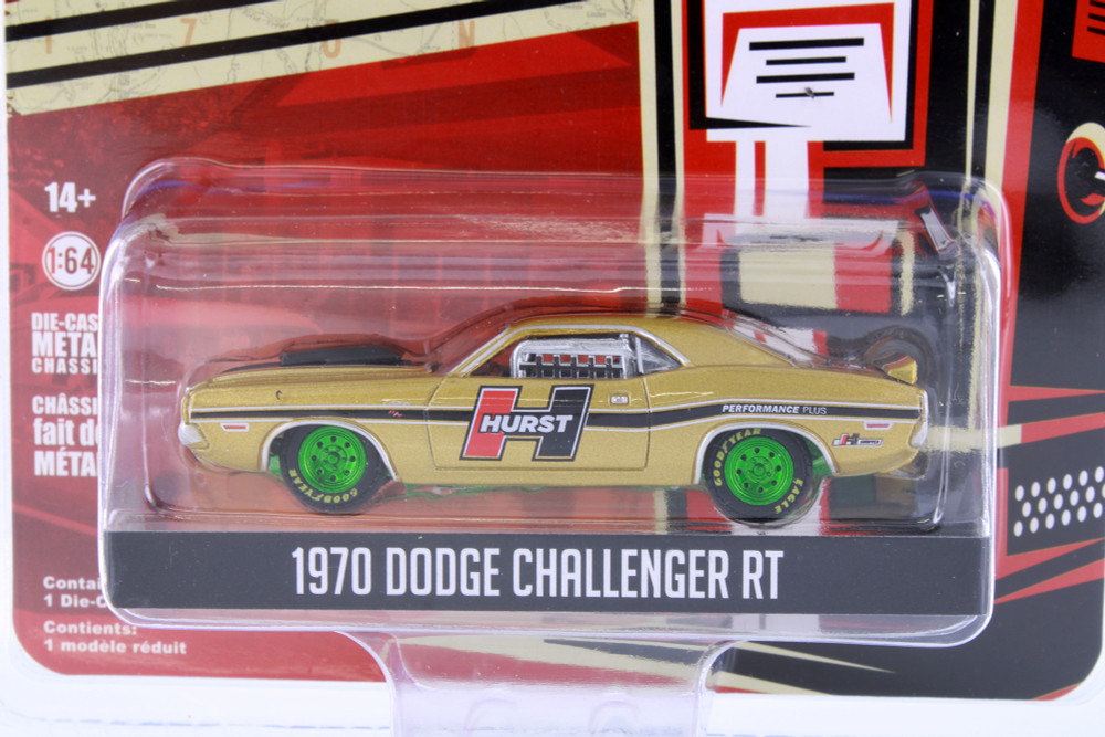 GREEN MACHINE 1970 Dodge Challenger R/T, Gold - Greenlight 41140C/48 - 1/64 scale Diecast Model Toy Car