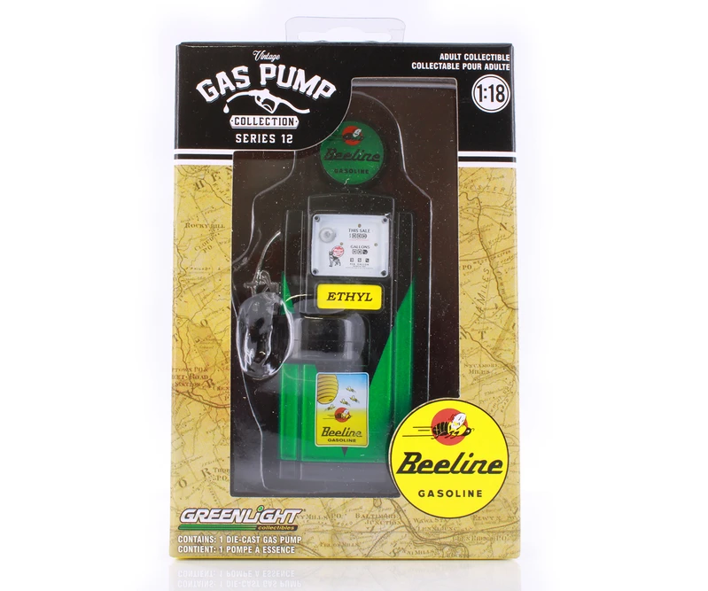 GREEN MACHINE 1948 Wayne 100-A Gas Pump, Beeline Gasoline - Greenlight 14120A/24 - 1/18 scale Diecast Accessory