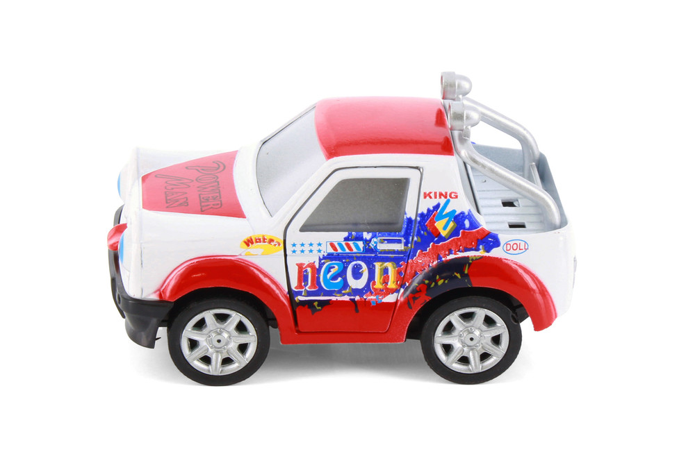Cutie Cars w/Movable Eyes & Tongues - Power Man, Red - Showcasts 403/4D - 4" Scale Diecast Model Car