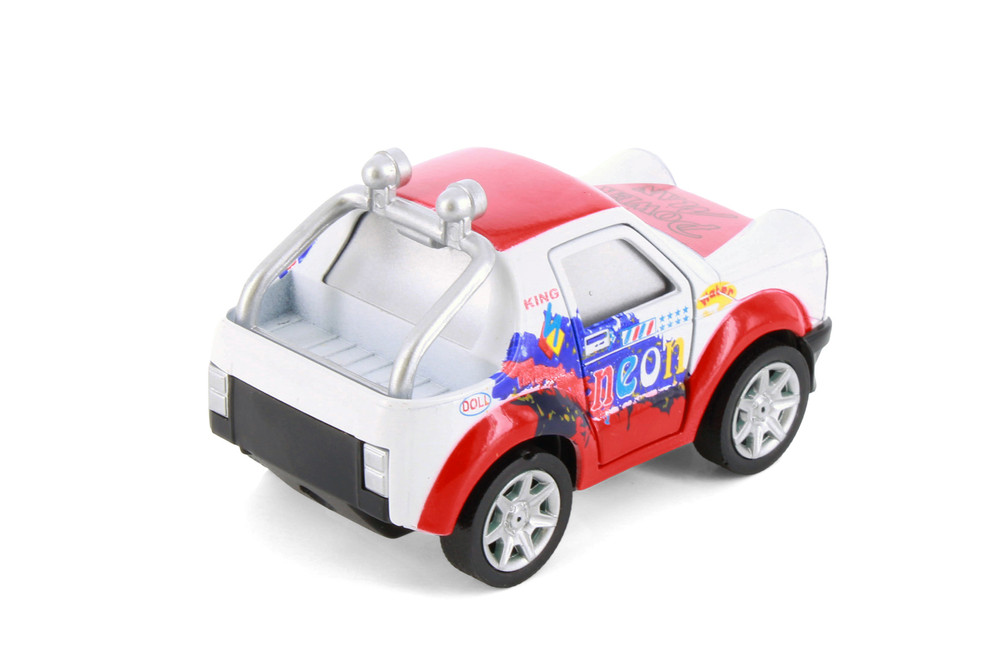 Cutie Cars w/Movable Eyes & Tongues - Power Man, Red - Showcasts 403/4D - 4" Scale Diecast Model Car