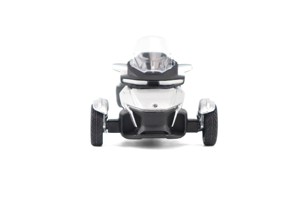 Can-Am Spyder RT 3-Wheel Motorcycle w/Standing Rider, Hyper Silver - Diecast Masters 60016 - 1/32 Scale Diecast Model Toy Bike