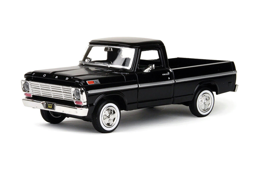 1969 Ford F-100 Pickup, Black - Showcasts 71315BK - 1/24 Scale Diecast Model Toy Car