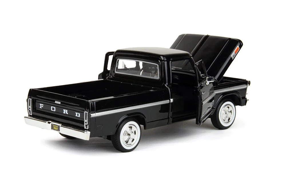 1969 Ford F-100 Pickup, Black - Showcasts 71315BK - 1/24 Scale Diecast Model Toy Car