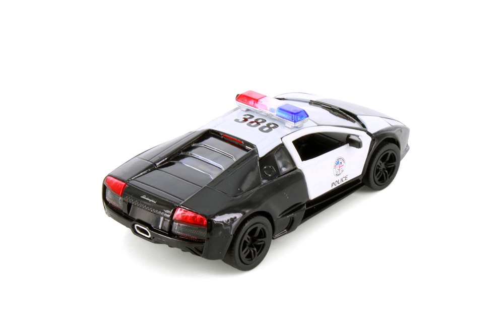 Box of 12 Lamborghini Murcielago LP640 Police, Black/White - Kinsmart 5317DP - 1/36 Scale Diecast Model Toy Cars