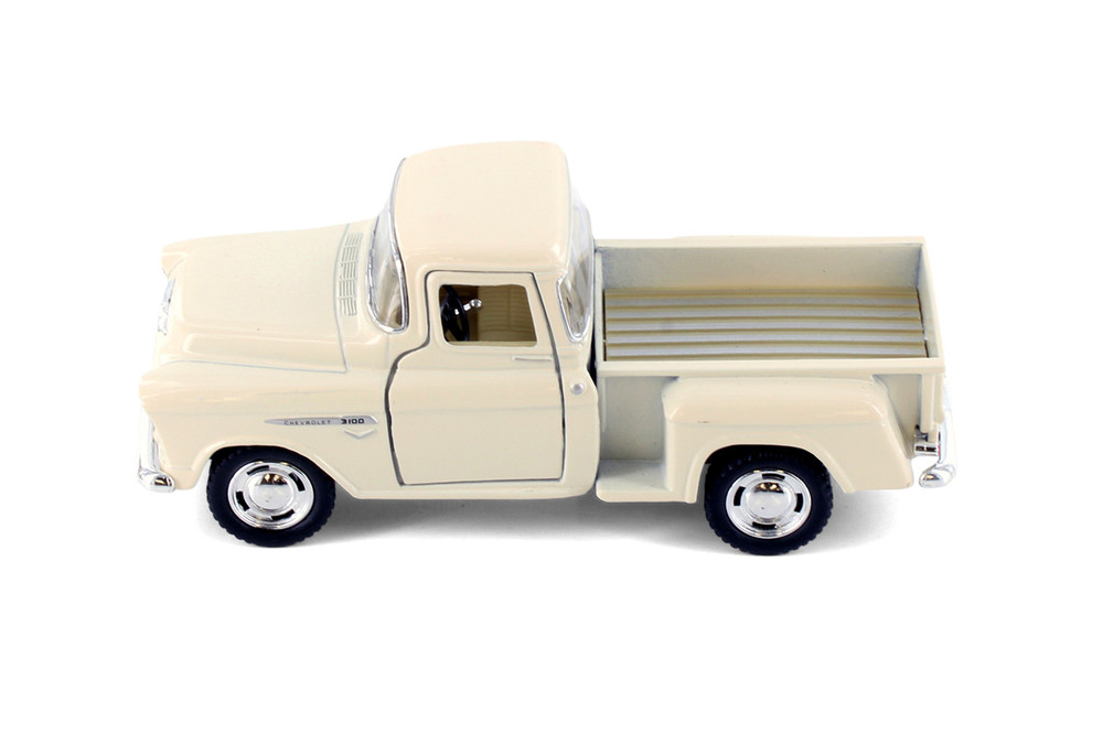 1955 Chevy Stepside Pickup, Ivory - Kinsmart 5330D - 1/32 Scale Diecast Model Toy Car