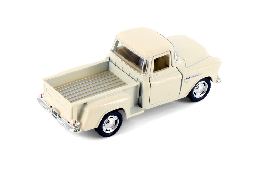 1955 Chevy Stepside Pickup, Ivory - Kinsmart 5330D - 1/32 Scale Diecast Model Toy Car