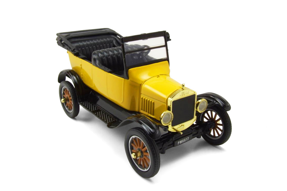 1925 Ford Model T Touring, Yellow - Motor Max 79328PTMY - 1/24 Scale Diecast Model Toy Car