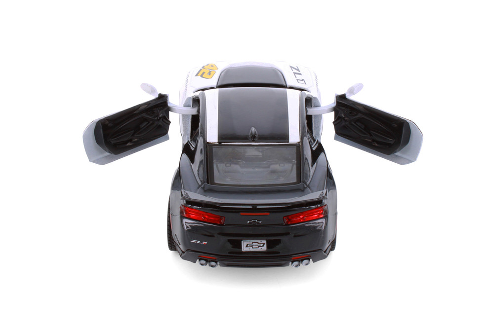 Box of 4 2017 Chevy Camaro ZL1 #42 "GT Racing", Black/White - Showcasts 73797D - 1/24 Scale Diecast Model Toy Car
